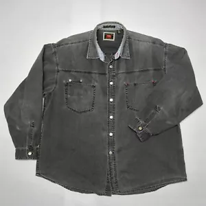 Wrangler ""Hero"" Denim Shirt Herren XL Langarm Knopfleiste Jeans Top Vintage 1990er Jahre - Bild 1 von 14