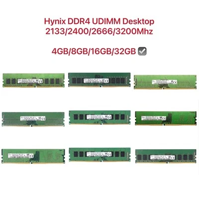Hynix DDR4 4GB 8GB 16GB 32GB PC4 2133/2400/2666/3200MHz Desktop Memory Ram Lot - Image 1 of 4