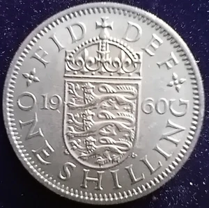 QE II English Shilling 1960 - Picture 1 of 4