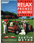 PUBLICITE ADVERTISING 025  1985 AUSTIN ROVER  METRO relax 5 portes