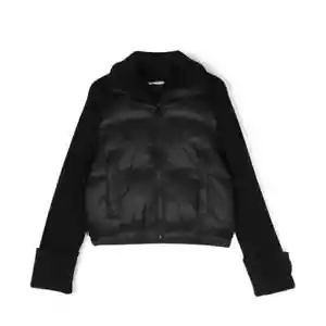 Nº21 No. 21 Black Zip Padded Puffer Jacket Kids Sz 8 Knit Collar / Sleeves EUC! - Picture 1 of 11