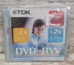 TDK DVD-RW DVD Re-Recordable 4.7GB NEW SEALED - Picture 1 of 4