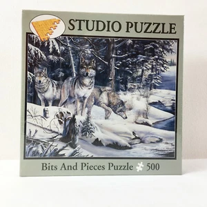 Bits & Pieces Studio 500 Puzzle Wolf Wolves in Winter Carolyn Mocks - Picture 1 of 3