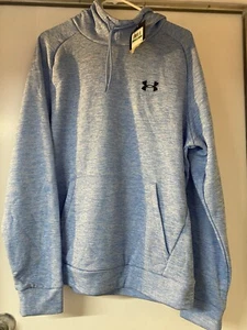 Under Armour Men's Fleece Twist Hoodie Long Sleeve Loose Pullover Hoodie Blue L - Picture 1 of 4