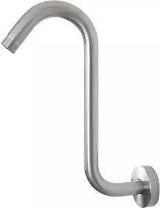 S Shaped Shower Head Riser Pipe Shower Head Extender Arm With Flange Standard - Picture 1 of 11