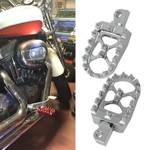 For Harley Softail Slim S Custom Rotating Wide Foot Pegs Rest 10mm Male MX-Style - Picture 1 of 8