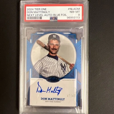 2024 Topps Tier One Don Mattingly Next Level Auto 47/49 Yankees #NLA-DM PSA 8 - Image 1 of 3