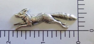 43564 Large Fox Brass Jewelry Finding Silver Oxidized - Picture 1 of 1