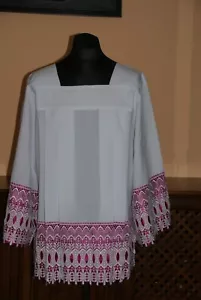 PRIEST SURPLICE, SPÓDNICA CHÓROWA, SZATA LITURGIA, ROZMIAR 164 CM - Imagen 1 de 2