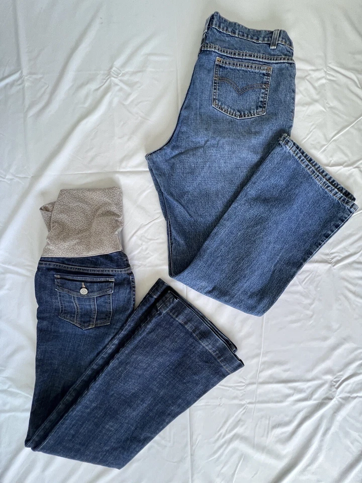 Gap 1969 Dark Blue Maternity Boot Cut Jeans and Motherhood Jeans Size L inseam31 - Image 1 of 4
