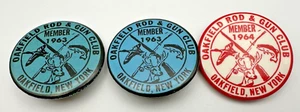 Lot of 3 1960s Oakfield Rod and Gun Club Membership Buttons - Pinback - Badges - Bild 1 von 9