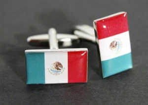Manschettenknöpfe Flagge Mexiko - 18 x 12 mm - Bild 1 von 1