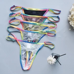 Sexy Men's Open Penis Hole Thong Micro G-string Bikini Briefs Lingerie Underwear - Picture 1 of 28