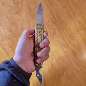 vintage folding knife rare MR inox Brass handle Made collection - Picture 1 of 9