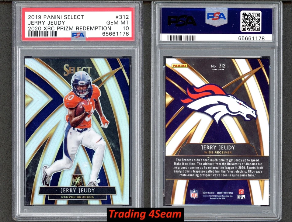 2019 Select ROOKIE 2020 XRC Prizm Redemption #312 Silver JERRY JEUDY PSA 10  - Image 1 of 3