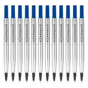 Parker Rollerball Pen Refills Fine Point Blue QUINK Ink 12 Count