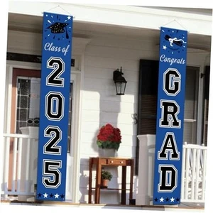 DAZONGE Blue Graduation Decorations 2025, Congrats Grad Porch Banner for Any - Picture 1 of 7
