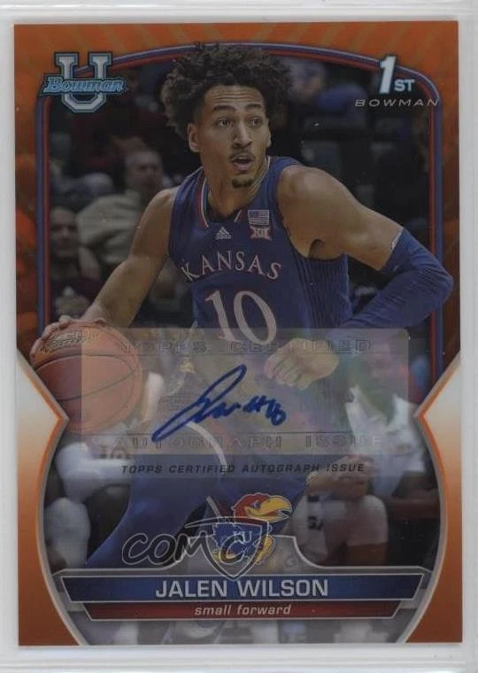 2022-23 Bowman U Chrome Prospect Orange Refractor /25 Jalen Wilson #67 Auto - Image 1 of 2