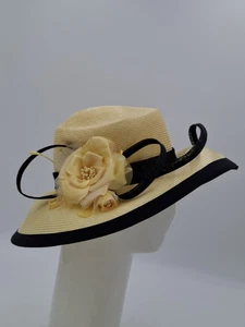 Jacques Vert Hut Anlass Hochzeit Brautmutter Rennen formell gelb marine - Bild 1 von 13