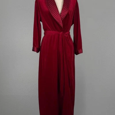 Vtg burgundy velvet robe - Jones New York - Image 1 of 4