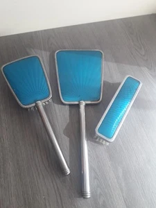 Vintage Blue and Silver Tone Dressing Table Set - Picture 1 of 3