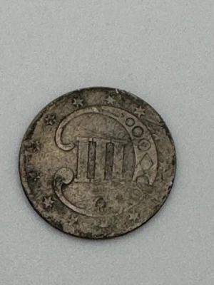 U.S. Silver Three-Cent Piece (Trime) – Type 3 (1859–1873) – Dateless – Historic - Image 1 of 2