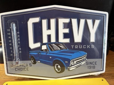 Chevy Trucks America's Choice Since 1918 Embossed 14" Metal Sign NIP - Image 1 of 4