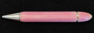 Vintage Pink Guilloche Enamel sterling silver propelling pencil, working, leads - Picture 1 of 14
