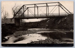 K39/ Dover Kansas RPPC Postcard c1910 Creek Bridge Roadway 489 - Picture 1 of 2
