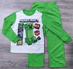 Minecraft Pajamas Boys Large 10-12 Fleece 2-Piece Long Sleeve Shirt Pants TNT - Picture 1 of 7
