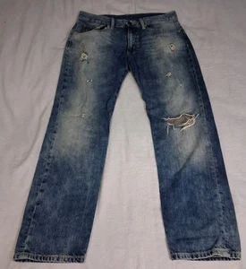 Ralph Lauren Denim & Supply Sz 27 (30x26.5) Med Wash Distressed Boyfriend Jeans - Picture 1 of 12