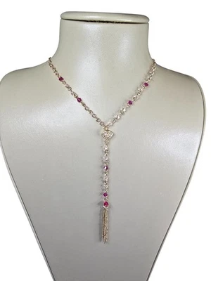 Collar de lentejuelas para mujer de moda largo con borla Lariat enchapado en oro rosa nuevo con etiquetas Foto 1 de 4