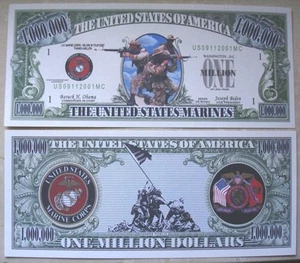 Biglietto SEGNALIBRO banconota DOLLARO Marines USA america guerra militaria - Imagen 1 de 1