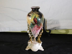 Antique Victorian c1890-1900 Hand Painted Pheasant Vase - Picture 1 of 12