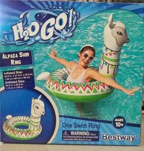 Inflatable Water Float Alpaca Swim Ring New in Box Ages 10+FREE SHIPPING! - Picture 1 of 1
