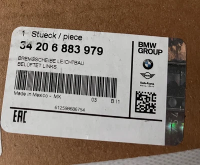 BMW G20 330i Rear Brake discs Set Left + Right Lightweight 34206883979 Rotors - Image 1 of 4