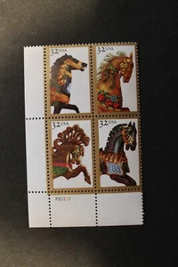 US Stamps 2976-79 - Carousel Horses Plate Block (LL) MNH - Picture 1 of 1