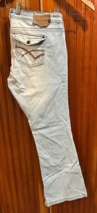 Industrial Cotton Jeans Women's Size 13 Low-Rise Bootcut light Blue Denim 35x32 - Picture 1 of 15