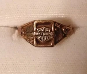 10k Black Hills Gold Ladies Ring Harley Davidson 6 Stamper - Picture 1 of 6