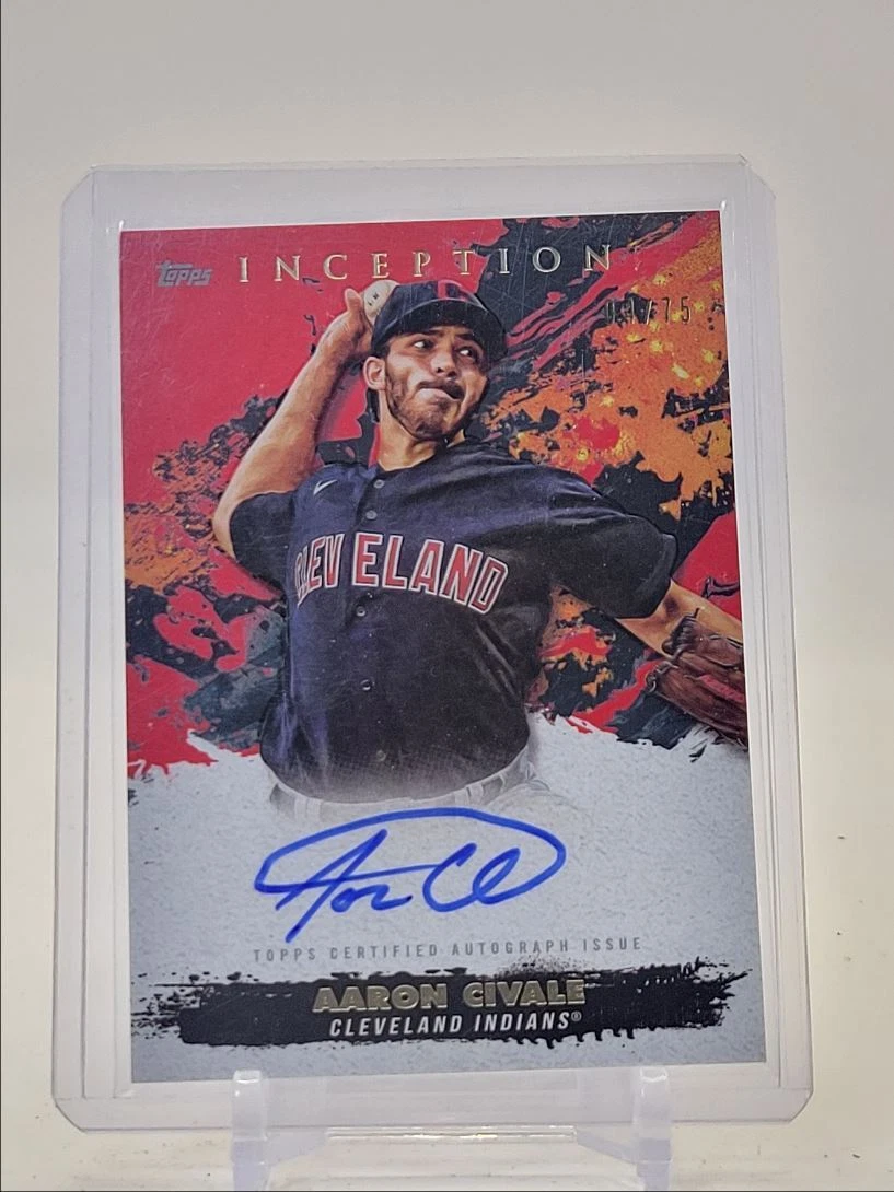 AARON CIVALE 2021 TOPPS INCEPTION AUTOGRAPH RED INDIANS AUTO /75 Q1518