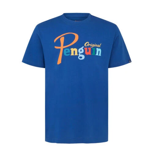 Original Penguin T-Shirt Multi Couleur Pingouin Logo Slim Fit 100% Coton Haut - Photo 1/1