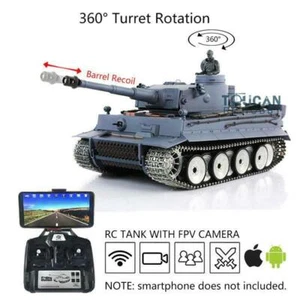 7.0 Henglong 1/16 3818 Tiger I RTR RC Tank FPV Camera Barrel Recoil Metal Wheels - Bild 1 von 1