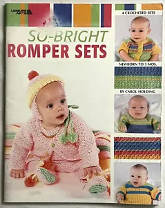 So-Bright Romper 4 Sets Baby Crochet Patterns Book NB-3 mos Afghan Cardi Hat +++ - Picture 1 of 6