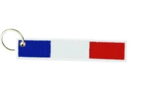 Porte cle cles clef brode patch ecusson drapeau france francais brassard r1 - Imagen 1 de 1