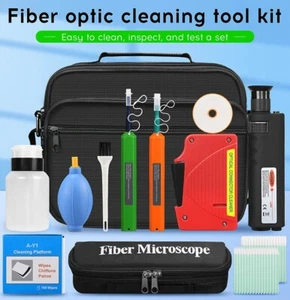 Fiber Optic Cleaning Kit Fiber Inspection 400x Microscope 1.25/2.5mm Clean Tool - Picture 1 of 8