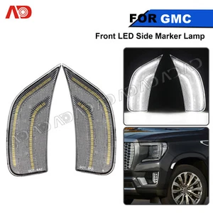 White LED Side Marker Lights Turn Signal For 21-22 GMC Yukon Cadillac Escalade - Picture 1 of 12