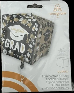 Grad Circles and Dots Cubez 15″ Balloon Foil Mylar Balloon - Party Supplies - Picture 1 of 1