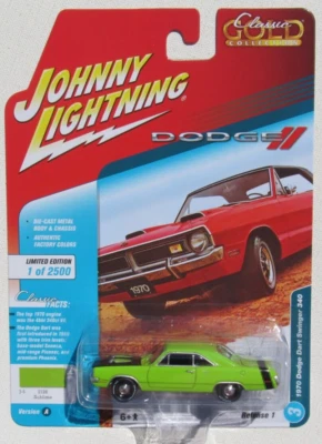 JOHNNY LIGHTNING R1 CLASSIC GOLD  1970 DODGE DART SWINGER 340  1 OF 2,500 A #3 - Image 1 of 3