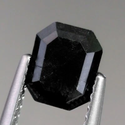 2.14cts Double sided Octagon Rose cut Fancy Jet Black Natural Loose Diamonds - Image 1 of 4