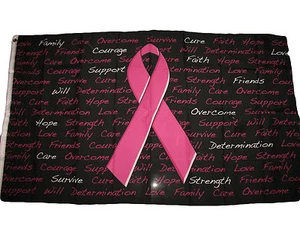 3x5 ft BREAST CANCER AWARENESS Flag Pink Ribbon SUPPORT NBCAM Banner Grommets - Picture 1 of 5